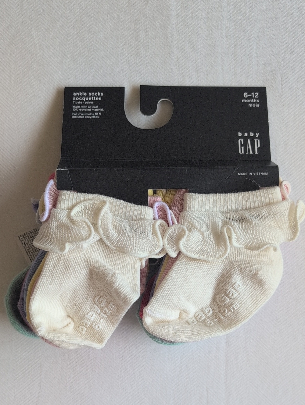 Baby Gap NWT Ruffle Trim Ankle Socks Multi Pack 6-12M Spring Girls